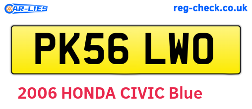 PK56LWO are the vehicle registration plates.