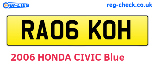 RA06KOH are the vehicle registration plates.