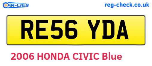 RE56YDA are the vehicle registration plates.