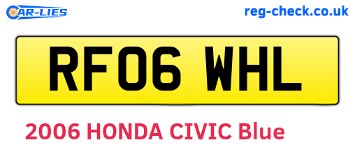 RF06WHL are the vehicle registration plates.