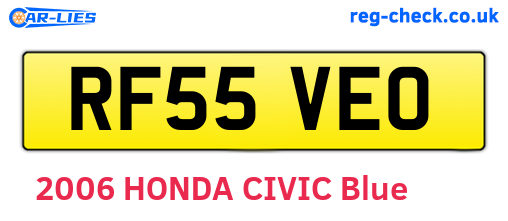 RF55VEO are the vehicle registration plates.
