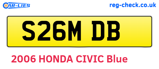 S26MDB are the vehicle registration plates.