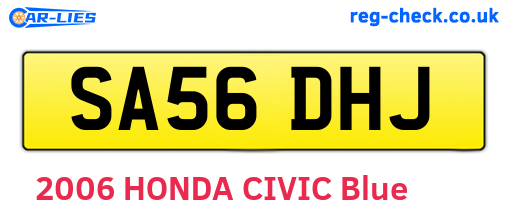 SA56DHJ are the vehicle registration plates.
