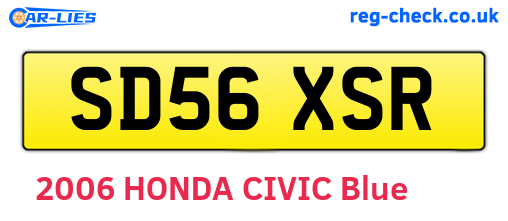 SD56XSR are the vehicle registration plates.