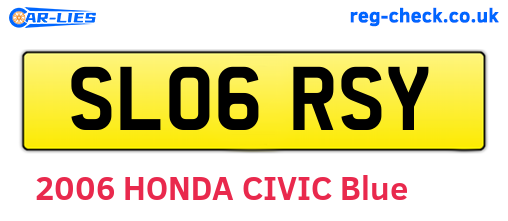SL06RSY are the vehicle registration plates.