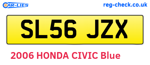 SL56JZX are the vehicle registration plates.