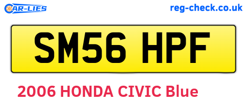SM56HPF are the vehicle registration plates.