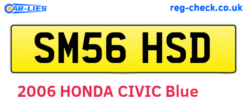 SM56HSD are the vehicle registration plates.