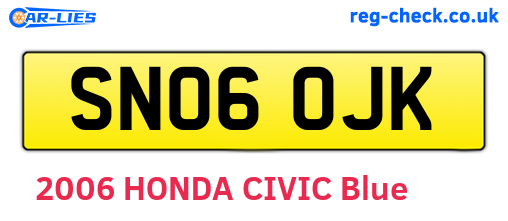 SN06OJK are the vehicle registration plates.