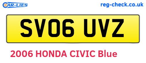 SV06UVZ are the vehicle registration plates.
