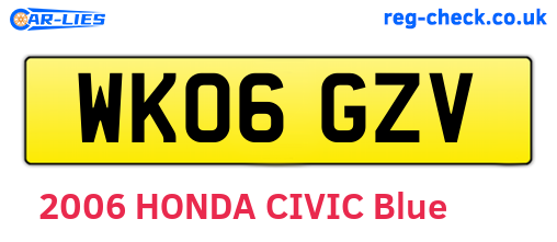 WK06GZV are the vehicle registration plates.