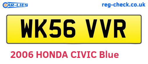 WK56VVR are the vehicle registration plates.