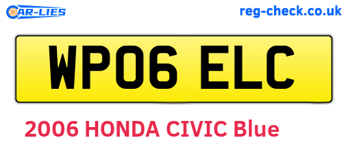 WP06ELC are the vehicle registration plates.