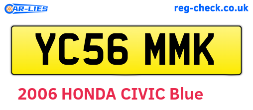 YC56MMK are the vehicle registration plates.