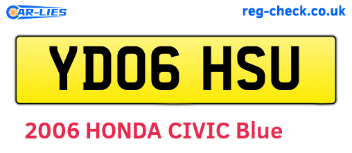 YD06HSU are the vehicle registration plates.