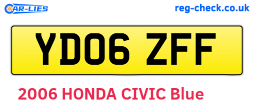 YD06ZFF are the vehicle registration plates.