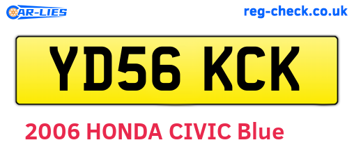 YD56KCK are the vehicle registration plates.