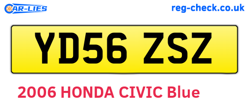 YD56ZSZ are the vehicle registration plates.