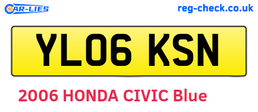 YL06KSN are the vehicle registration plates.