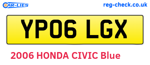 YP06LGX are the vehicle registration plates.