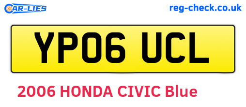 YP06UCL are the vehicle registration plates.