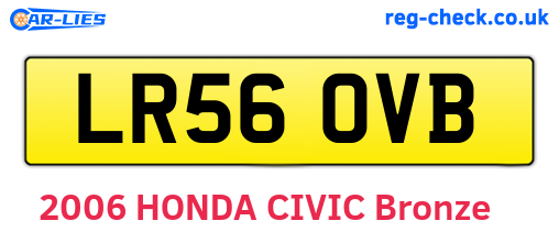 LR56OVB are the vehicle registration plates.