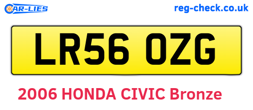 LR56OZG are the vehicle registration plates.