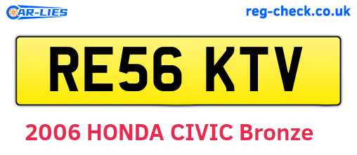 RE56KTV are the vehicle registration plates.
