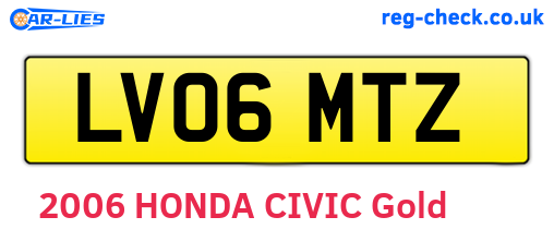 LV06MTZ are the vehicle registration plates.