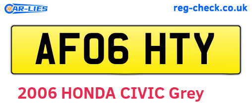AF06HTY are the vehicle registration plates.
