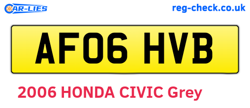 AF06HVB are the vehicle registration plates.