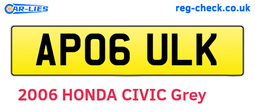 AP06ULK are the vehicle registration plates.