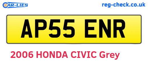 AP55ENR are the vehicle registration plates.