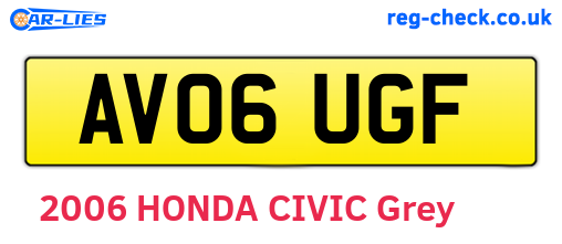AV06UGF are the vehicle registration plates.
