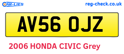 AV56OJZ are the vehicle registration plates.