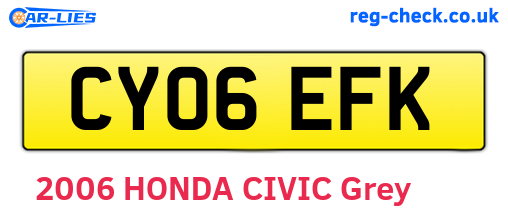 CY06EFK are the vehicle registration plates.