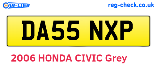 DA55NXP are the vehicle registration plates.