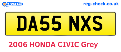 DA55NXS are the vehicle registration plates.