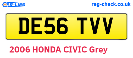 DE56TVV are the vehicle registration plates.