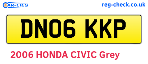 DN06KKP are the vehicle registration plates.