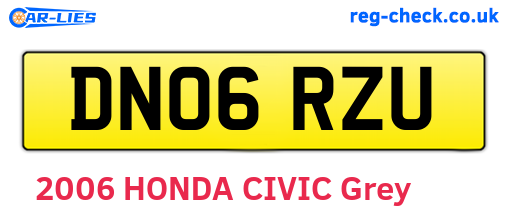 DN06RZU are the vehicle registration plates.