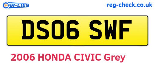 DS06SWF are the vehicle registration plates.