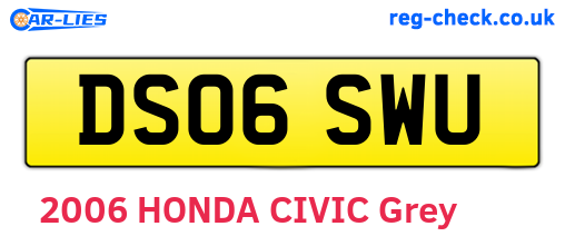 DS06SWU are the vehicle registration plates.
