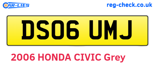 DS06UMJ are the vehicle registration plates.