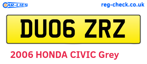 DU06ZRZ are the vehicle registration plates.