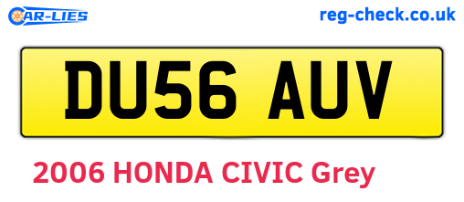 DU56AUV are the vehicle registration plates.