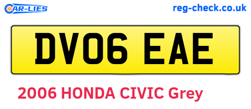DV06EAE are the vehicle registration plates.