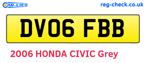 DV06FBB are the vehicle registration plates.
