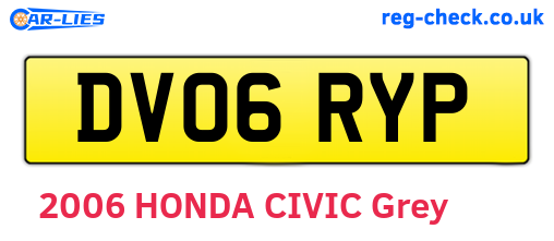DV06RYP are the vehicle registration plates.