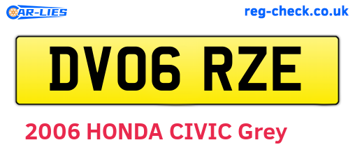 DV06RZE are the vehicle registration plates.
